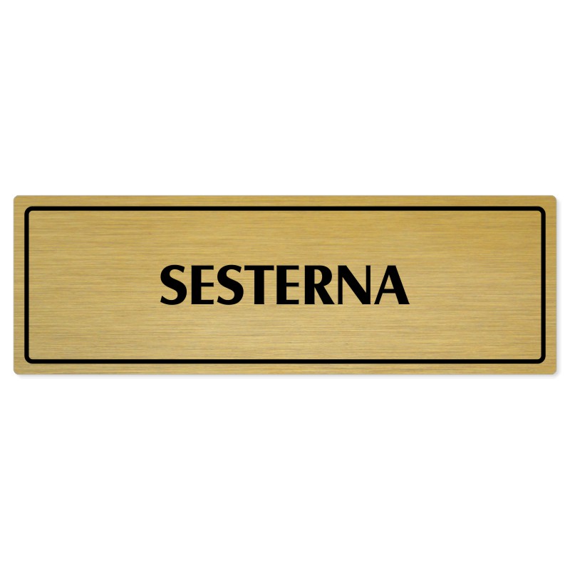 Sesterna, 200x66mm, zlatá popiska s rámečkem