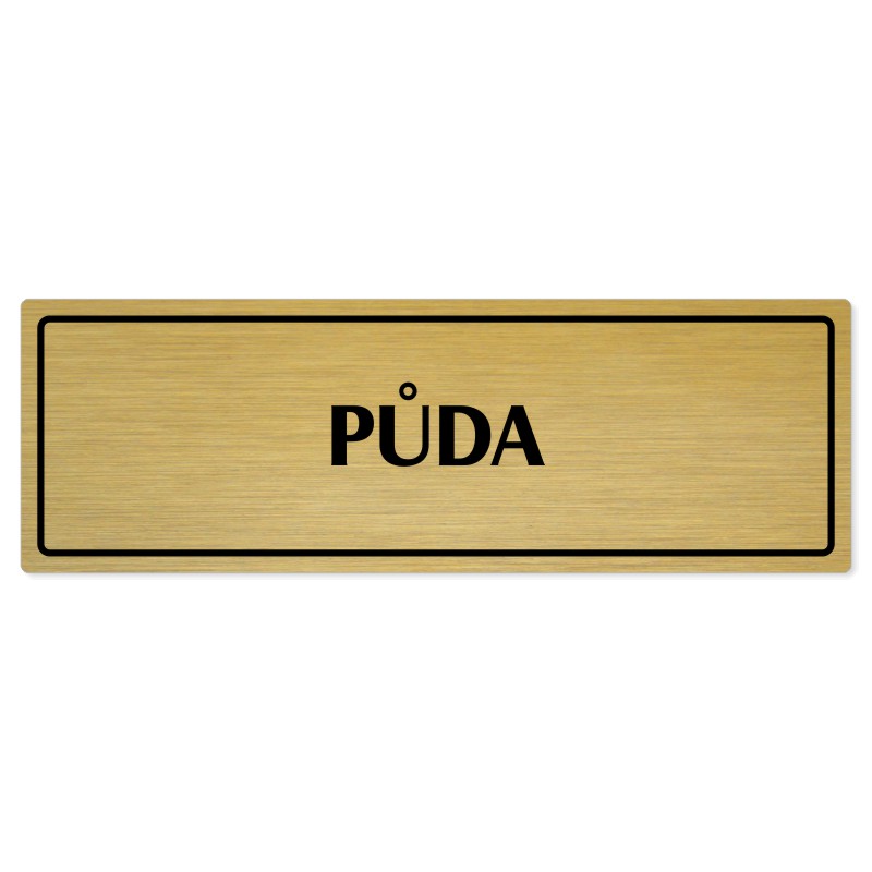 Půda, 200x66mm, zlatá popiska s rámečkem