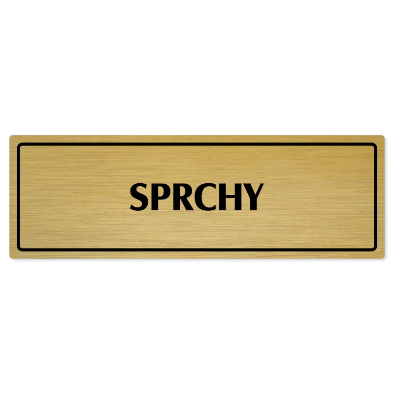 Sprchy, 200x66mm, zlatá popiska s rámečkem