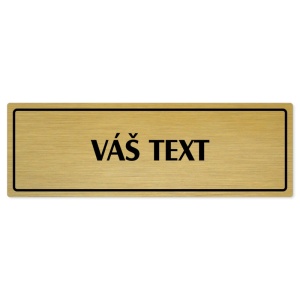 Váš text, 200x66mm, zlatá popiska s rámečkem