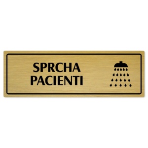 Sprcha pacienti, 240x79mm, zlatá popiska s rámečkem