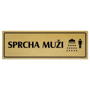 Sprcha muži, 200x66mm, zlatá popiska s rámečkem
