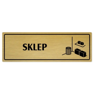 Sklep, 200x66mm, zlatá popiska s rámečkem