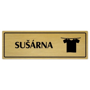 Sušárna, 200x66mm, zlatá popiska s rámečkem