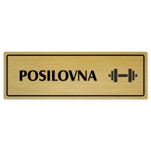 Posilovna, 200x66mm, zlatá popiska s rámečkem