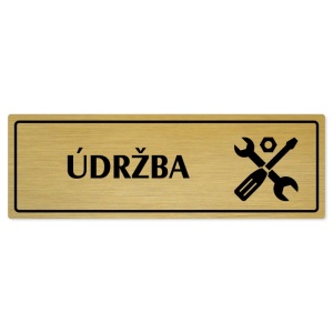 Údržba, 240x79mm, zlatá popiska s rámečkem