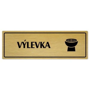 Výlevka, 240x79mm, zlatá popiska s rámečkem