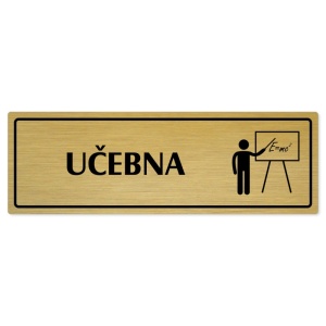 Učebna, 200x66mm, zlatá popiska s rámečkem
