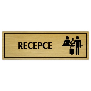 Recepce, 240x79mm, zlatá popiska s rámečkem