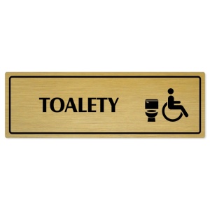 Toalety invalida, 240x79mm, zlatá popiska s rámečkem