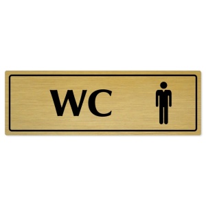 WC muži, 200x66mm, zlatá popiska s rámečkem