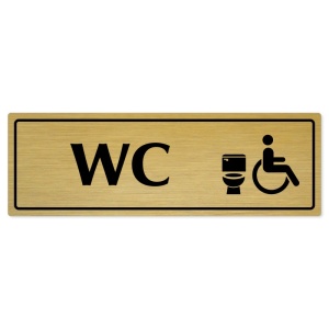 WC invalida, 200x66mm, zlatá popiska s rámečkem
