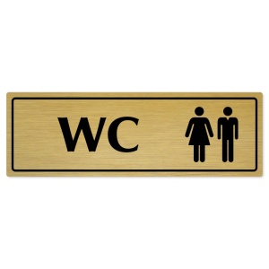 WC společné, 240x79mm, zlatá popiska s rámečkem