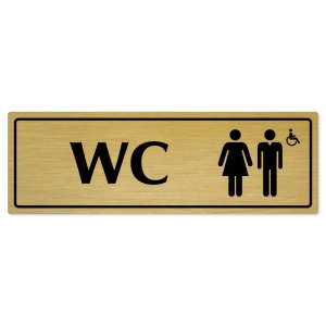 WC společné invalida, 200x66mm, zlatá popiska s rámečkem