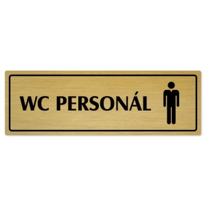 WC personál muži, 240x79mm, zlatá popiska s rámečkem