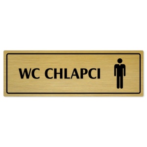 WC chlapci, 200x66mm, zlatá popiska s rámečkem