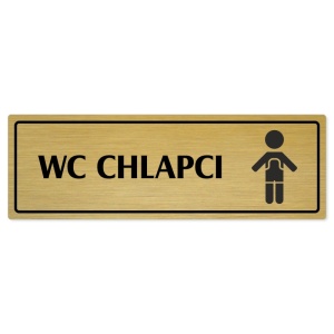 WC chlapci, 240x79mm, zlatá popiska s rámečkem