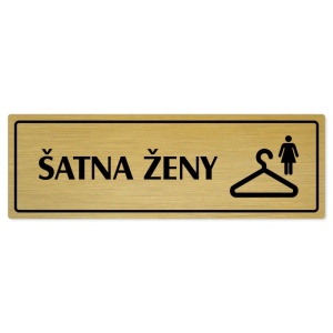Šatna ženy, 240x79mm, zlatá popiska s rámečkem