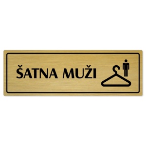 Šatna muži, 240x79mm, zlatá popiska s rámečkem