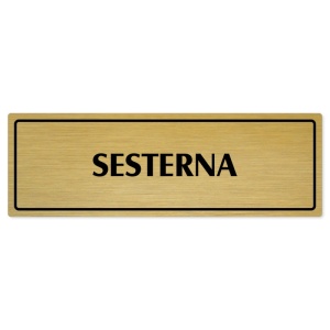 Sesterna, 200x66mm, zlatá popiska s rámečkem