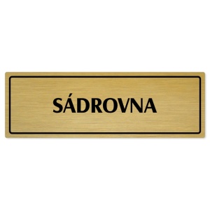 Sádrovna, 200x66mm, zlatá popiska s rámečkem