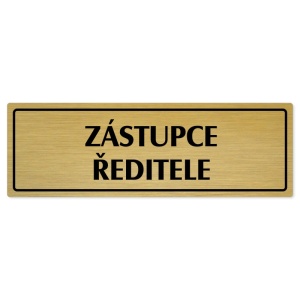 Zástupce ředitele, 200x66mm, zlatá popiska s rámečkem