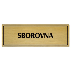 Sborovna, 200x66mm, zlatá popiska s rámečkem
