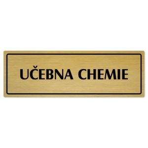 Učebna chemie, 200x66mm, zlatá popiska s rámečkem
