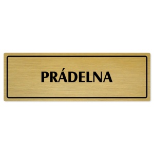 Prádelna, 240x79mm, zlatá popiska s rámečkem