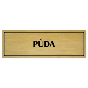 Půda, 200x66mm, zlatá popiska s rámečkem