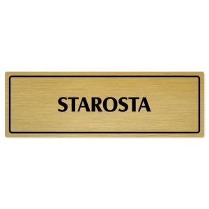 Starosta, 200x66mm, zlatá popiska s rámečkem