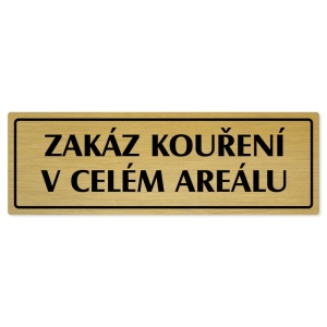 Zákaz kouření, 200x66mm, zlatá popiska s rámečkem