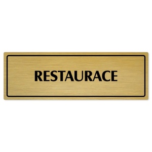 Restaurace, 200x66mm, zlatá popiska s rámečkem