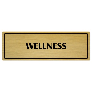 Wellness, 200x66mm, zlatá popiska s rámečkem