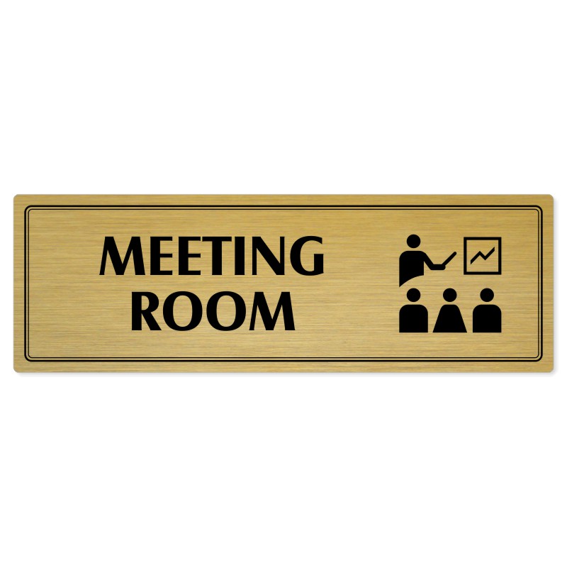 Meeting room, 240x79mm, zlatá popiska s dvojtým rámečkem