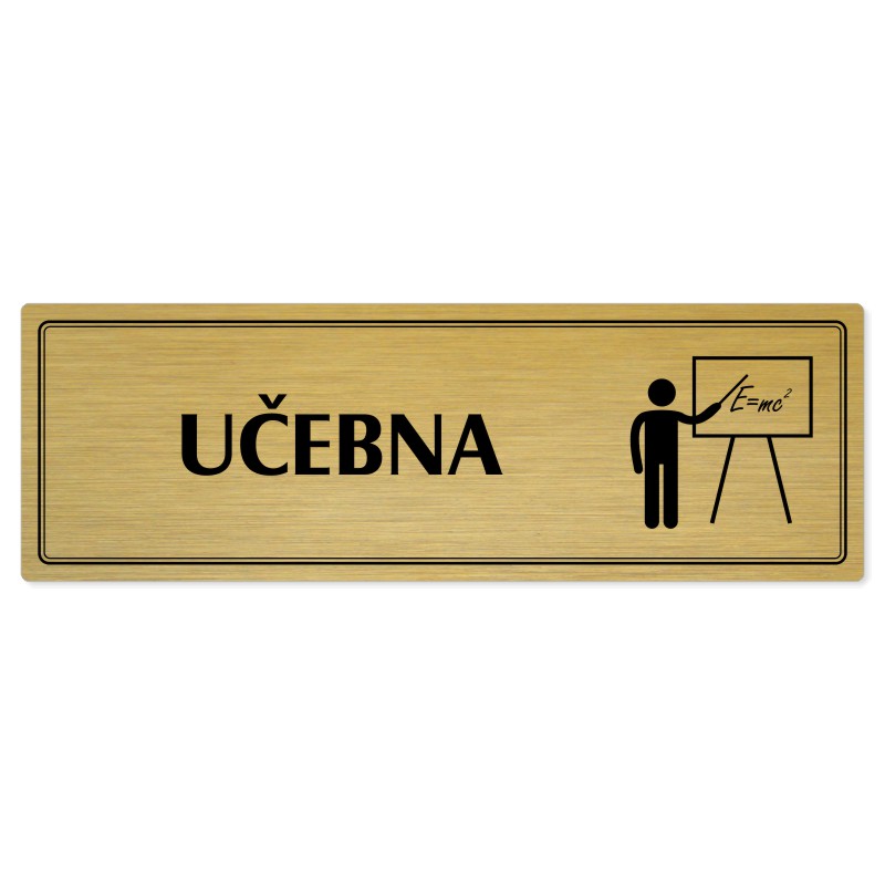 Učebna, 240x79mm, zlatá popiska s dvojtým rámečkem