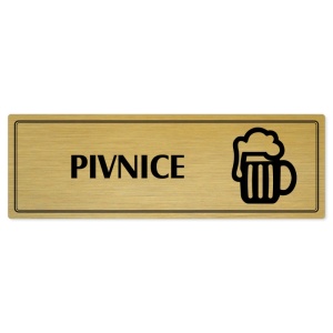 Pivnice, 200x66mm, zlatá popiska s dvojtým rámečkem