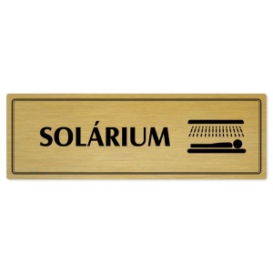 Solárium, 200x66mm, zlatá popiska s dvojtým rámečkem