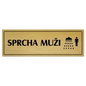 Sprcha muži, 200x66mm, zlatá popiska s dvojtým rámečkem
