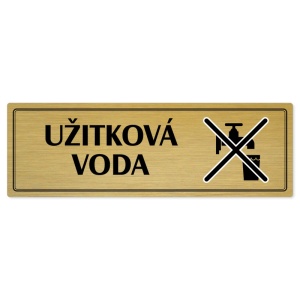 Užitková voda, 240x79mm, zlatá popiska s dvojtým rámečkem