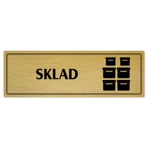 Sklad, 200x66mm, zlatá popiska s dvojtým rámečkem