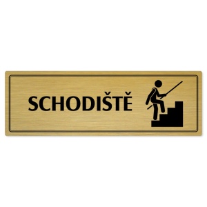 Schodiště, 200x66mm, zlatá popiska s dvojtým rámečkem