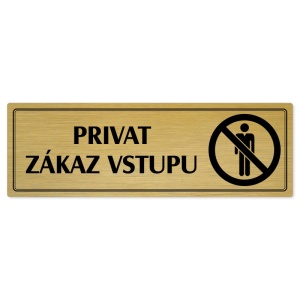 Privat, 240x79mm, zlatá popiska s dvojtým rámečkem