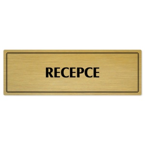 Recepce, 240x79mm, zlatá popiska s dvojtým rámečkem