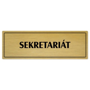 Sekretariát, 240x79mm, zlatá popiska s dvojtým rámečkem