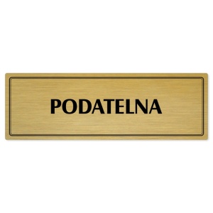Podatelna, 240x79mm, zlatá popiska s dvojtým rámečkem