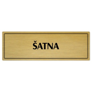 Šatna, 200x66mm, zlatá popiska s dvojtým rámečkem