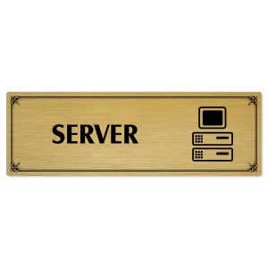 Server, 200x66mm, zlatá popiska s okrasným rámečkem  