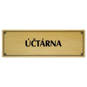 Účtárna, 240x79mm, zlatá popiska s okrasným rámečkem  