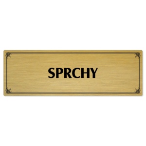 Sprchy, 200x66mm, zlatá popiska s okrasným rámečkem  